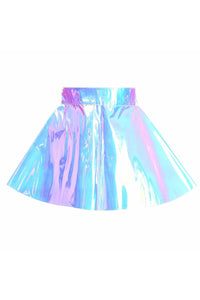 Daisy Corsets Blue/Purple Holo Skater Skirt in Hologram  from SexyShoes.com