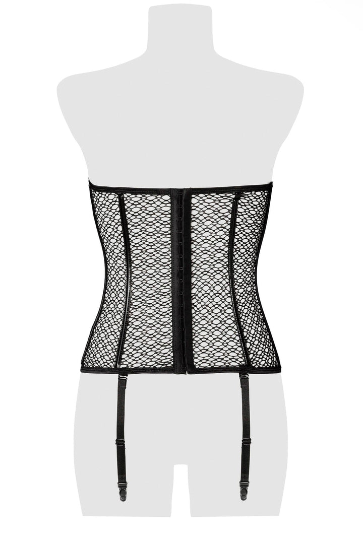 Boning Queen Anne Neckline Corset & Garter-Fetish Corsets-Grey Velvet-SEXYSHOES.COM