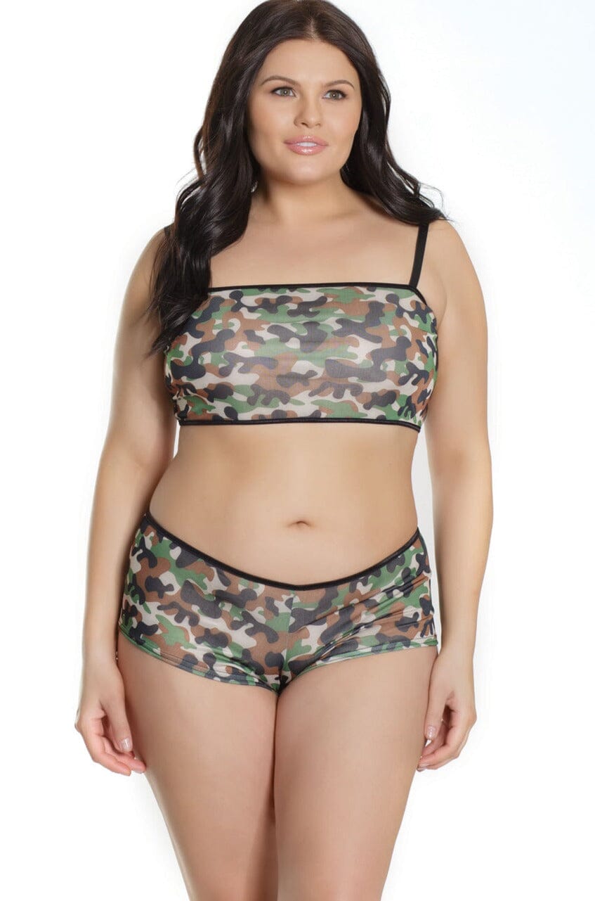 Coquette Bralette & Booty Short Set in Black  from SexyShoes.com