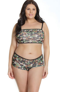 Coquette Bralette & Booty Short Set in Black  from SexyShoes.com