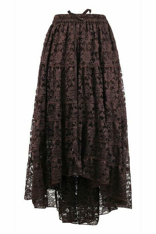 Brown Lace Skirt-Costume Skirts-Daisy Corsets-Brown-O/S-SEXYSHOES.COM