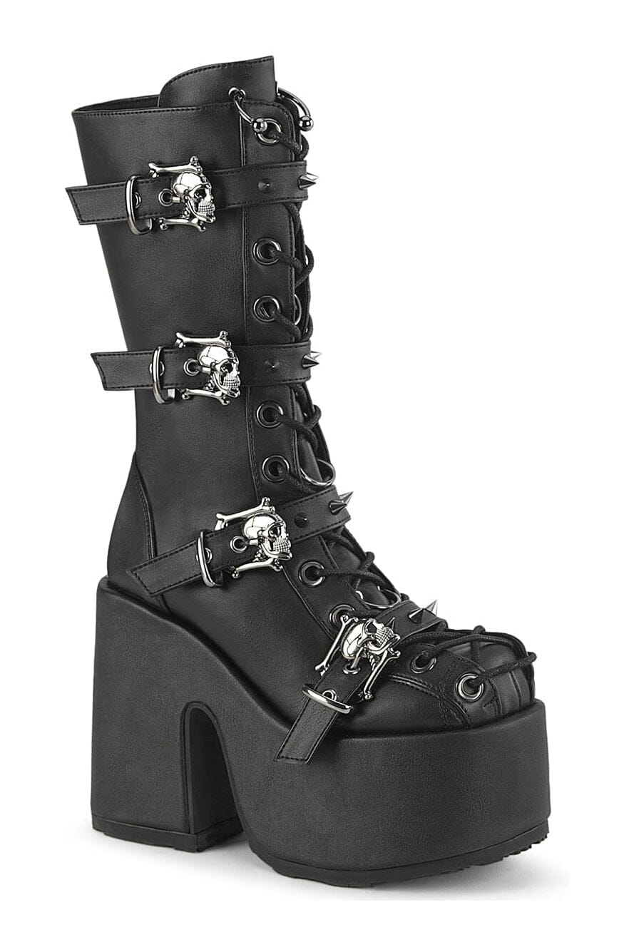 CAMEL-115 Black Vegan Leather Knee Boot-Knee Boots-Demonia-Black-10-Vegan Leather-SEXYSHOES.COM