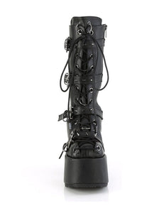 Demonia CAMEL-115 Black Vegan Leather Knee Boot in Black Vegan Leather