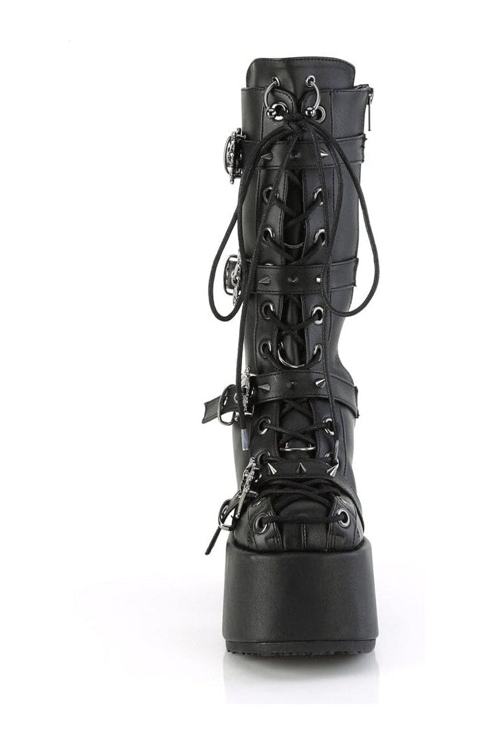 CAMEL-115 Black Vegan Leather Knee Boot