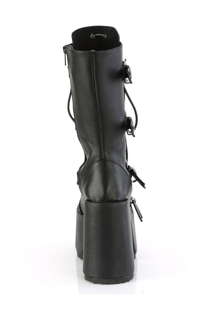 CAMEL-115 Black Vegan Leather Knee Boot-Knee Boots-Demonia-SEXYSHOES.COM