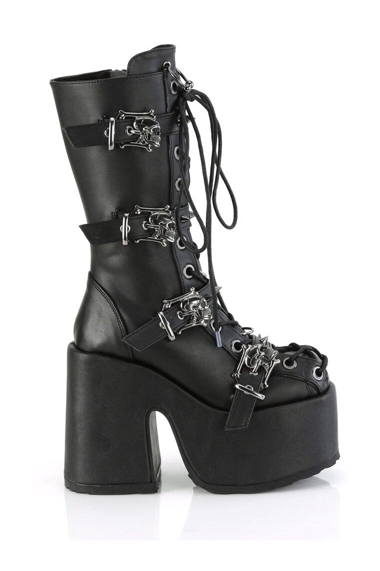 CAMEL-115 Black Vegan Leather Knee Boot-Knee Boots-Demonia-SEXYSHOES.COM