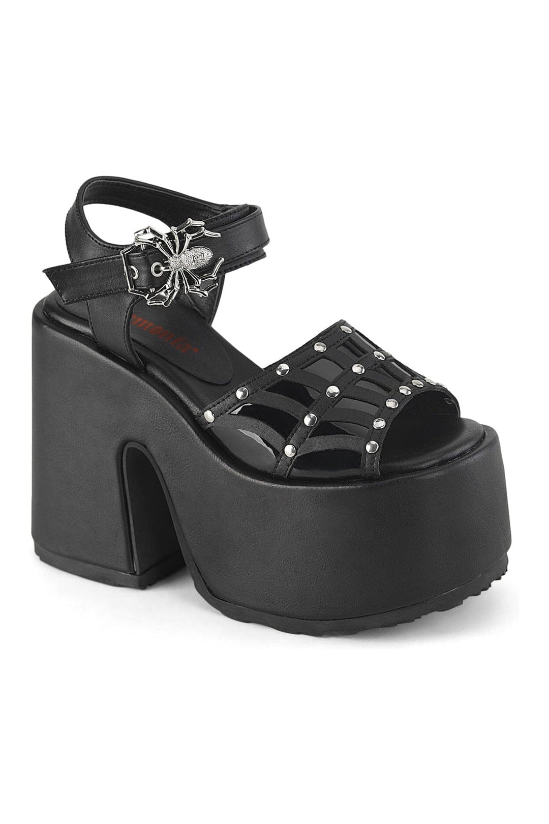 CAMEL-17 Black Vegan Leather Sandal-Sandals-Demonia-Black-10-Vegan Leather-SEXYSHOES.COM