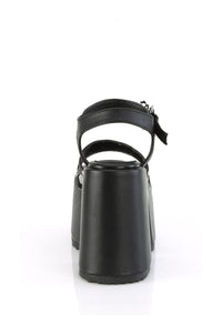 Demonia CAMEL-17 Black Vegan Leather Sandal in Black Vegan Leather