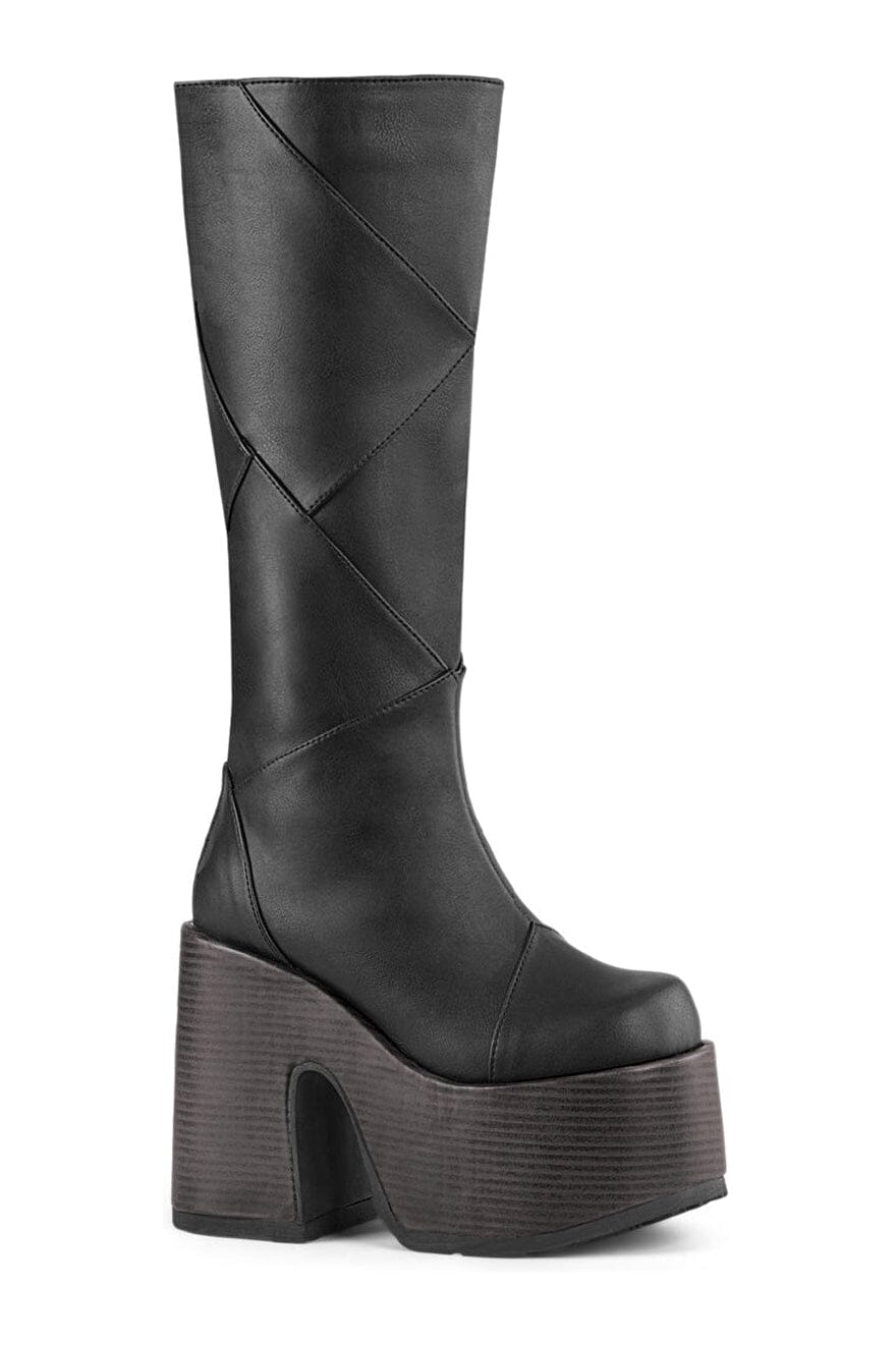 CAMEL-280 Black Vegan Leather Knee Boot-Knee Boots-Demonia-Black-10-Vegan Leather-SEXYSHOES.COM