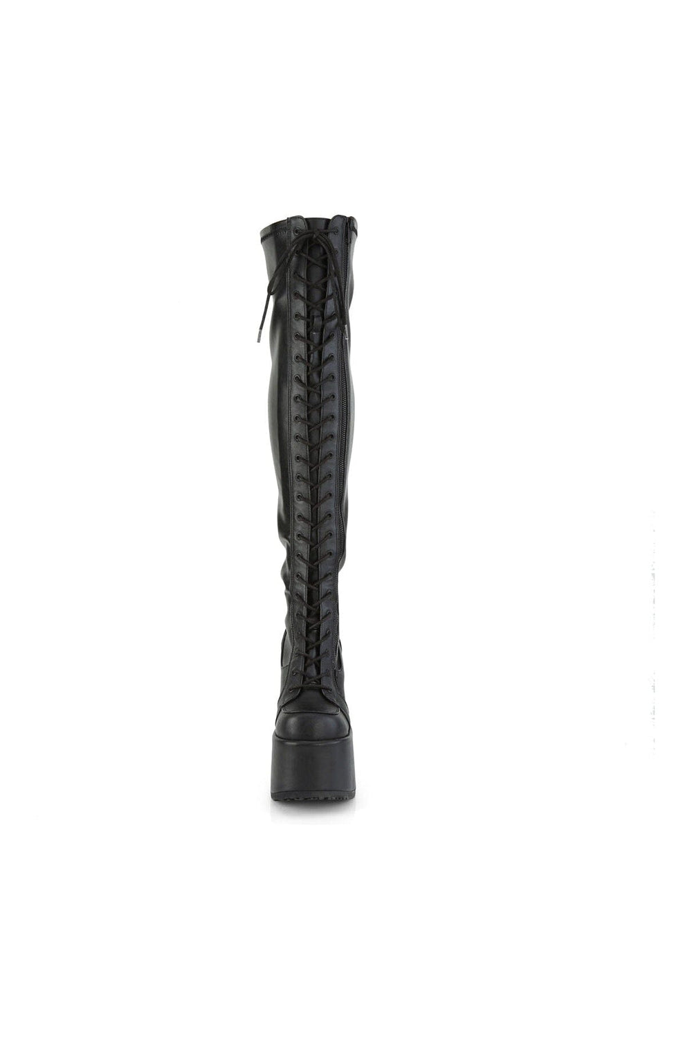 CAMEL-300 Black Vegan Leather Thigh Boot-Thigh Boots-Demonia-SEXYSHOES.COM