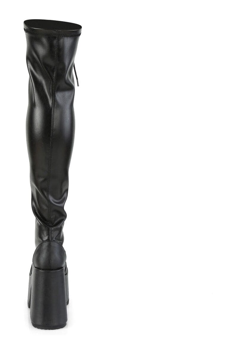 CAMEL-300 Black Vegan Leather Thigh Boot-Thigh Boots-Demonia-SEXYSHOES.COM