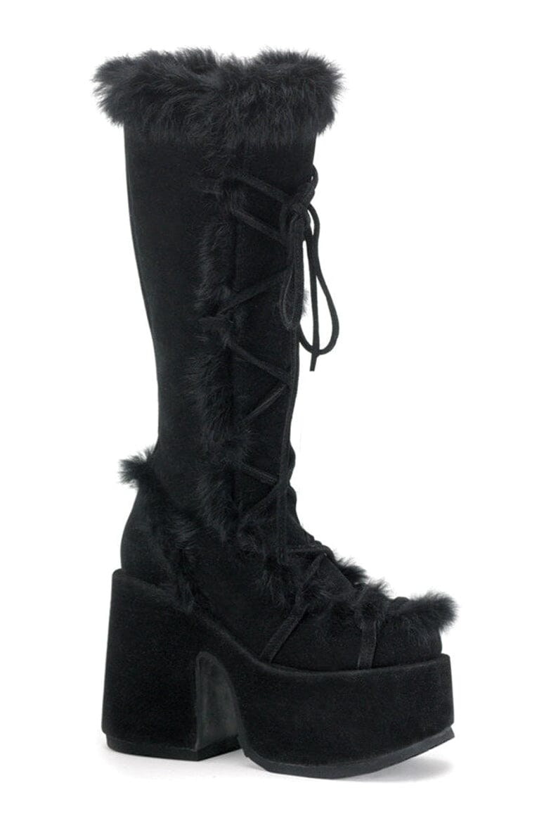 Demonia CAMEL-311 Black Vegan Leather Knee Boot in Black Vegan Leather from SexyShoes.com
