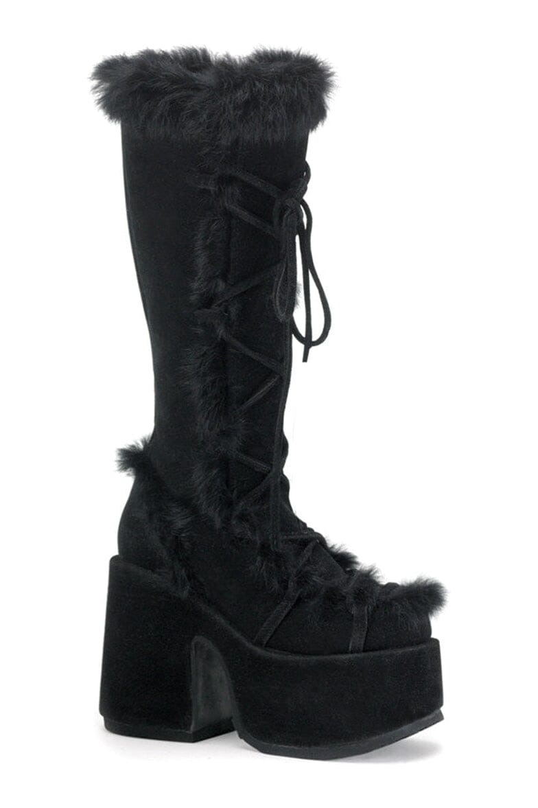 CAMEL-311 Black Vegan Leather Knee Boot-Knee Boots-Demonia-Black-10-Vegan Leather-SEXYSHOES.COM