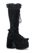 CAMEL-311 Black Vegan Leather Knee Boot