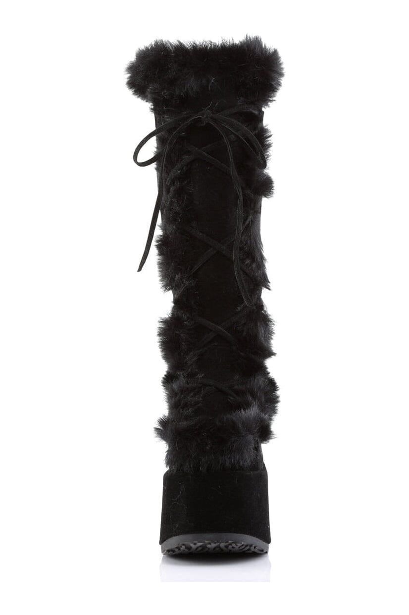 CAMEL-311 Black Vegan Leather Knee Boot-Knee Boots-Demonia-SEXYSHOES.COM