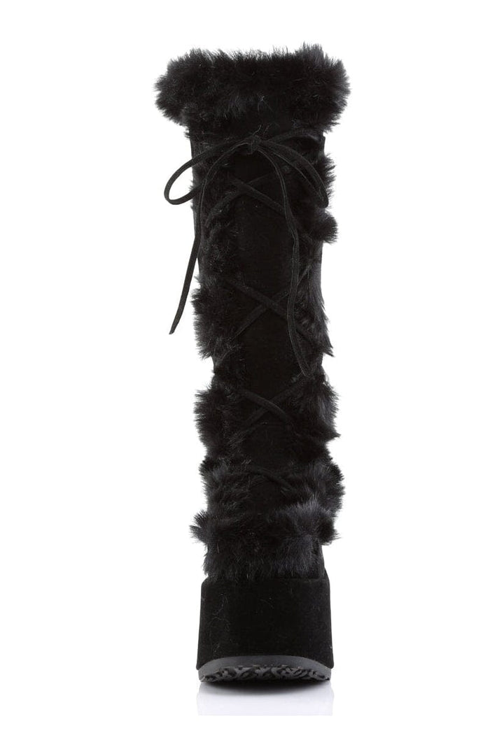 CAMEL-311 Black Vegan Leather Knee Boot