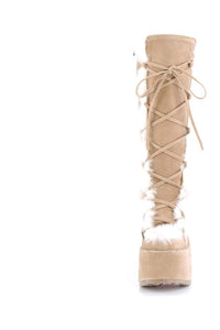 Demonia CAMEL-311 Brown Vegan Leather Knee Boot in Brown Vegan Leather