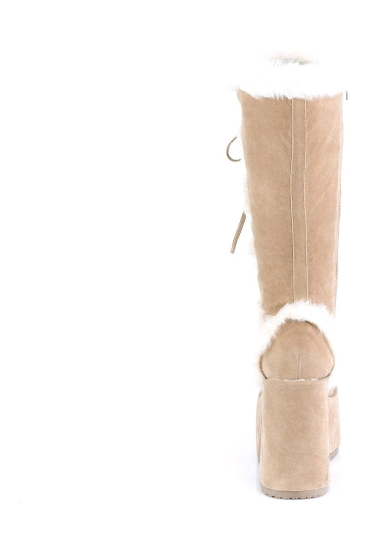 CAMEL-311 Brown Vegan Leather Knee Boot-Knee Boots-Demonia-SEXYSHOES.COM