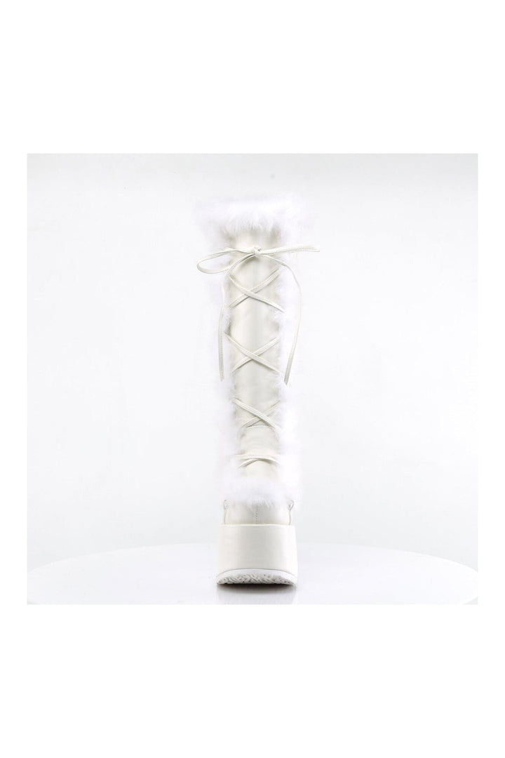 CAMEL-311 White Vegan Leather Knee Boot