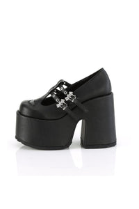 Demonia CAMEL-55 Black Vegan Leather Mary Janes in Black Vegan Leather
