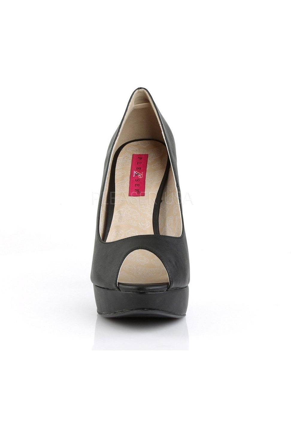 Pleaser Pink Label CHLOE-01 Pump in Black Faux Leather