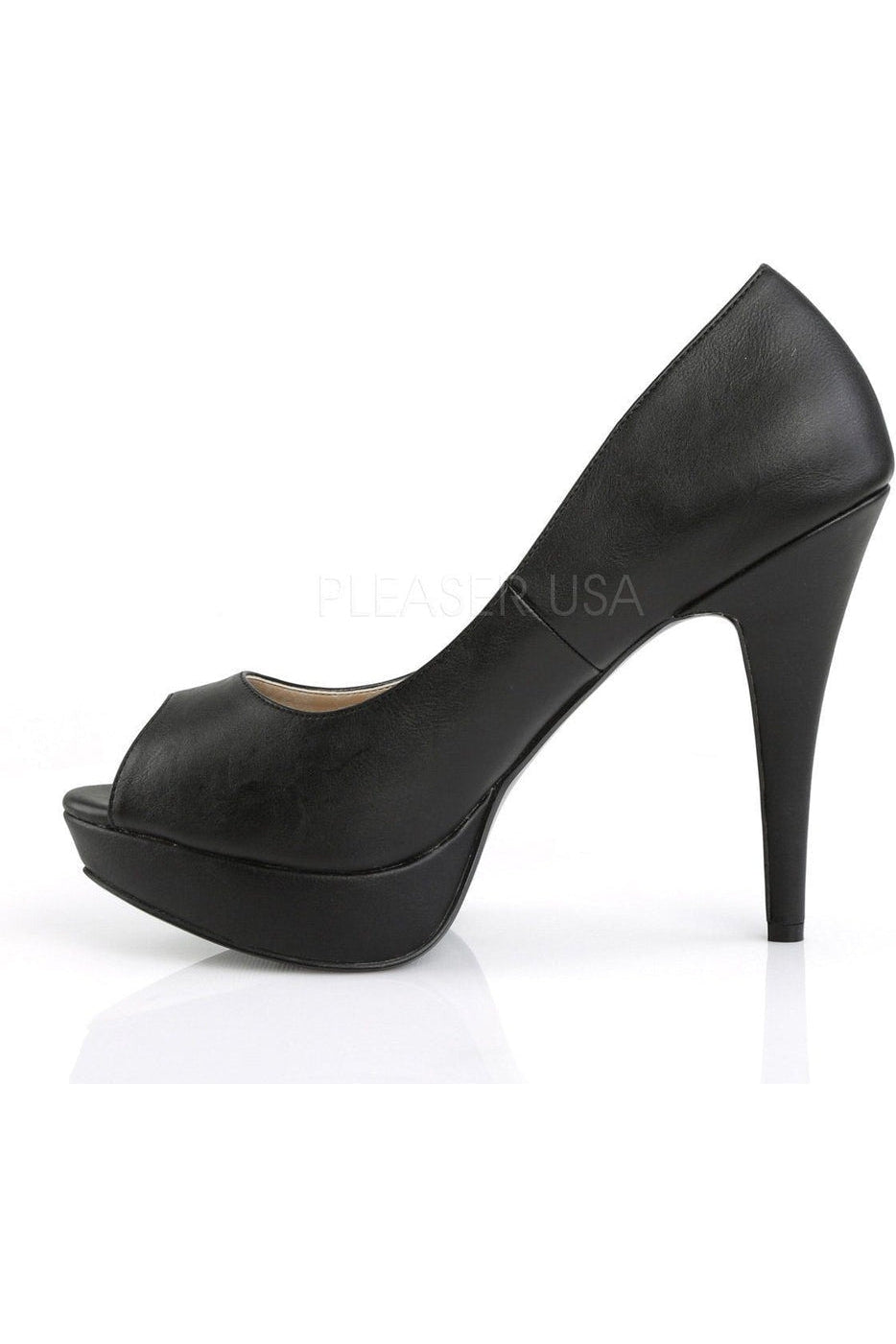 Pleaser Pink Label CHLOE-01 Pump in Black Faux Leather