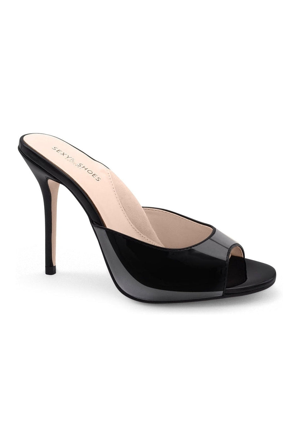 Sexyshoes Signature Micro Stiletto Sexy Mule in Black Patent from SexyShoes.com