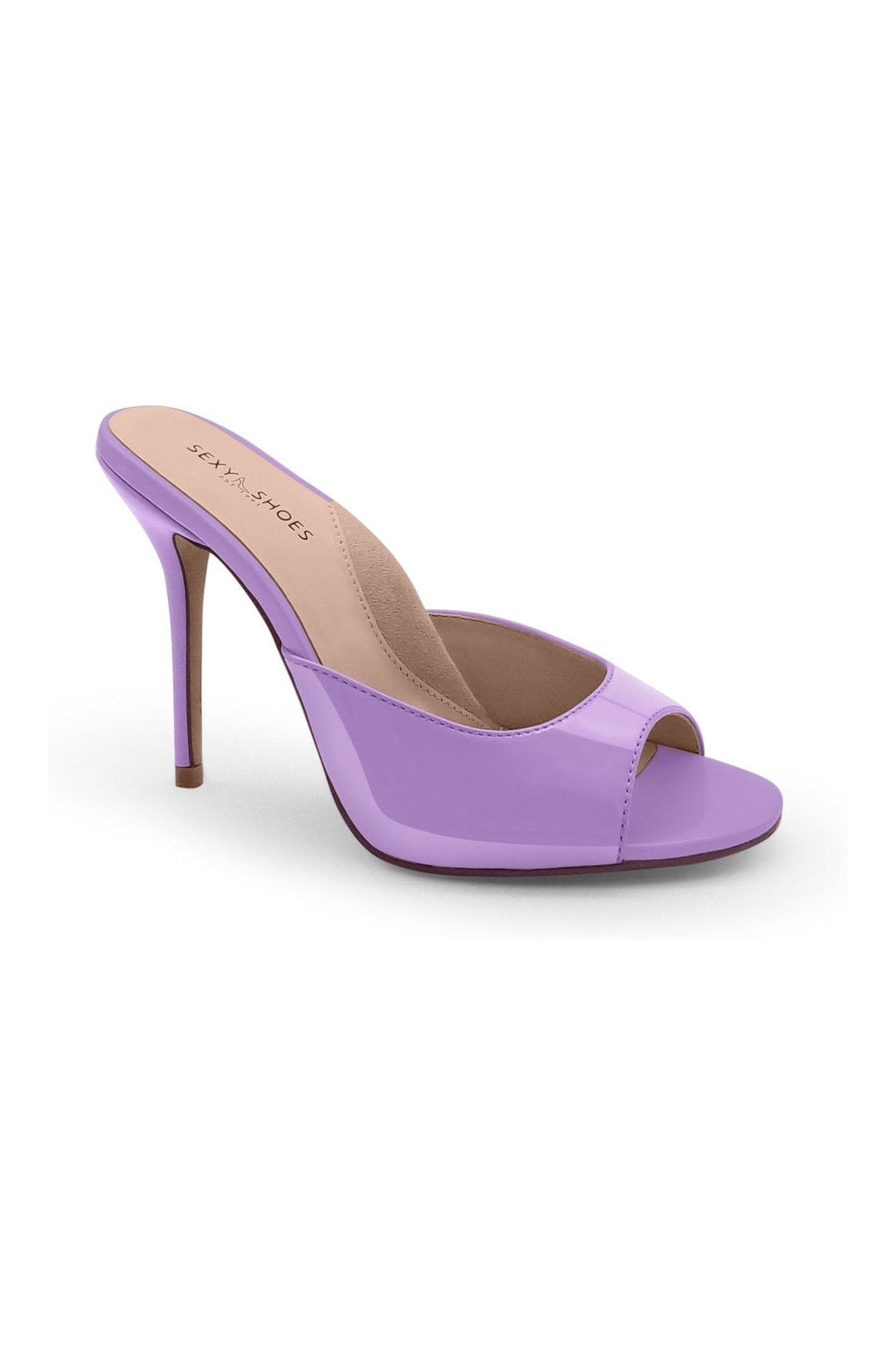 Sexyshoes Signature Micro Stiletto Sexy Mule in Lavender Patent from SexyShoes.com