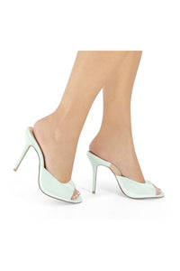 Sexyshoes Signature Micro Stiletto Sexy Mule in Green Patent