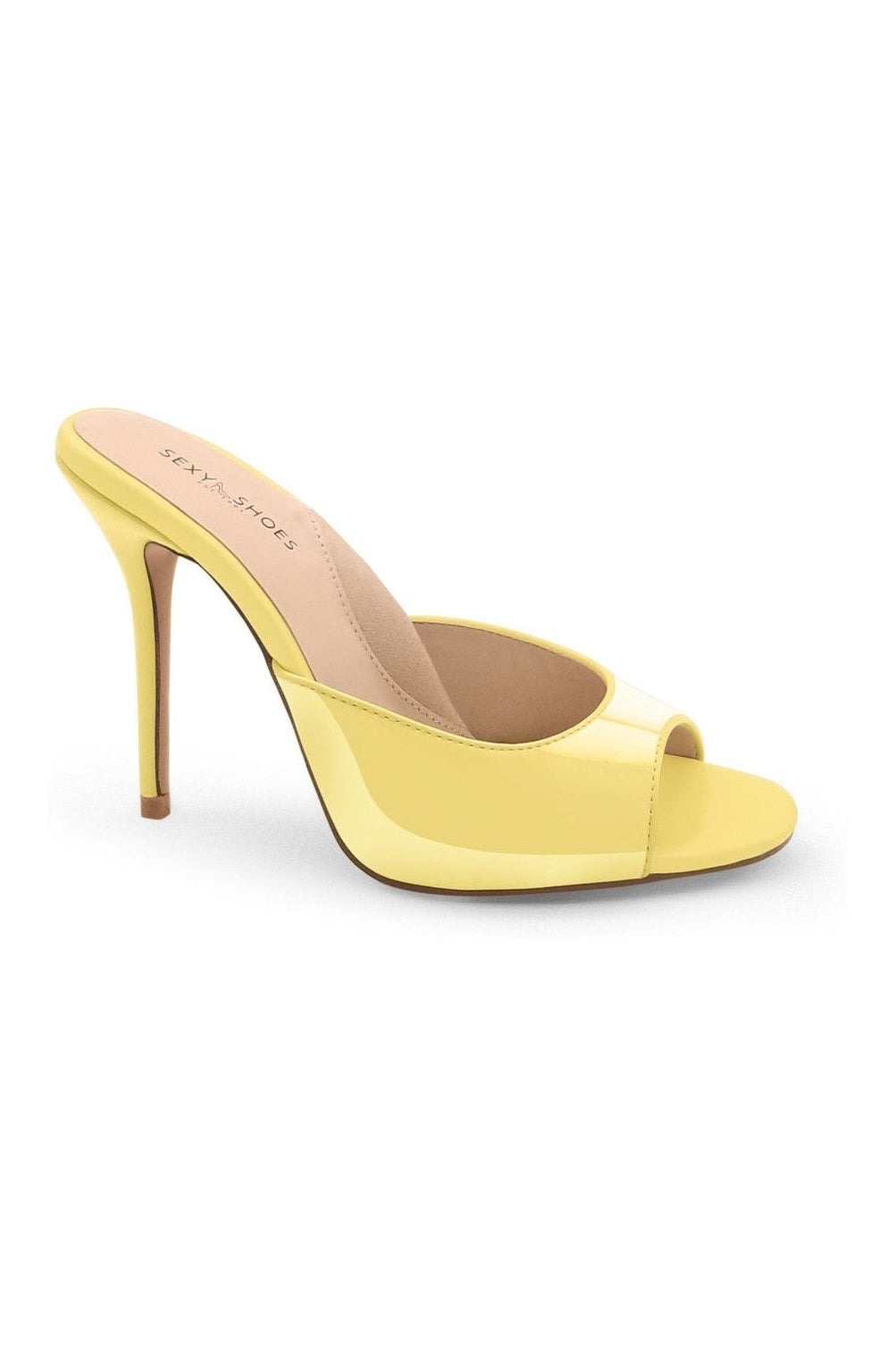 Sexyshoes Signature Micro Stiletto Sexy Mule in Yellow Patent from SexyShoes.com