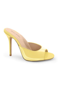Sexyshoes Signature Micro Stiletto Sexy Mule in Yellow Patent from SexyShoes.com