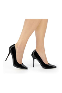 Sexyshoes Signature Super Sexy Classic Pump with Micro Stiletto Heel in Black Patent