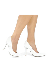 Sexyshoes Signature Super Sexy Classic Pump with Micro Stiletto Heel in White Patent