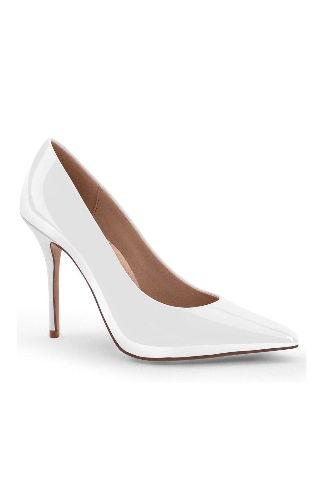 Super Sexy Classic Pump with Micro Stiletto Heel-Pumps-Sexyshoes Signature-White-SEXYSHOES.COM