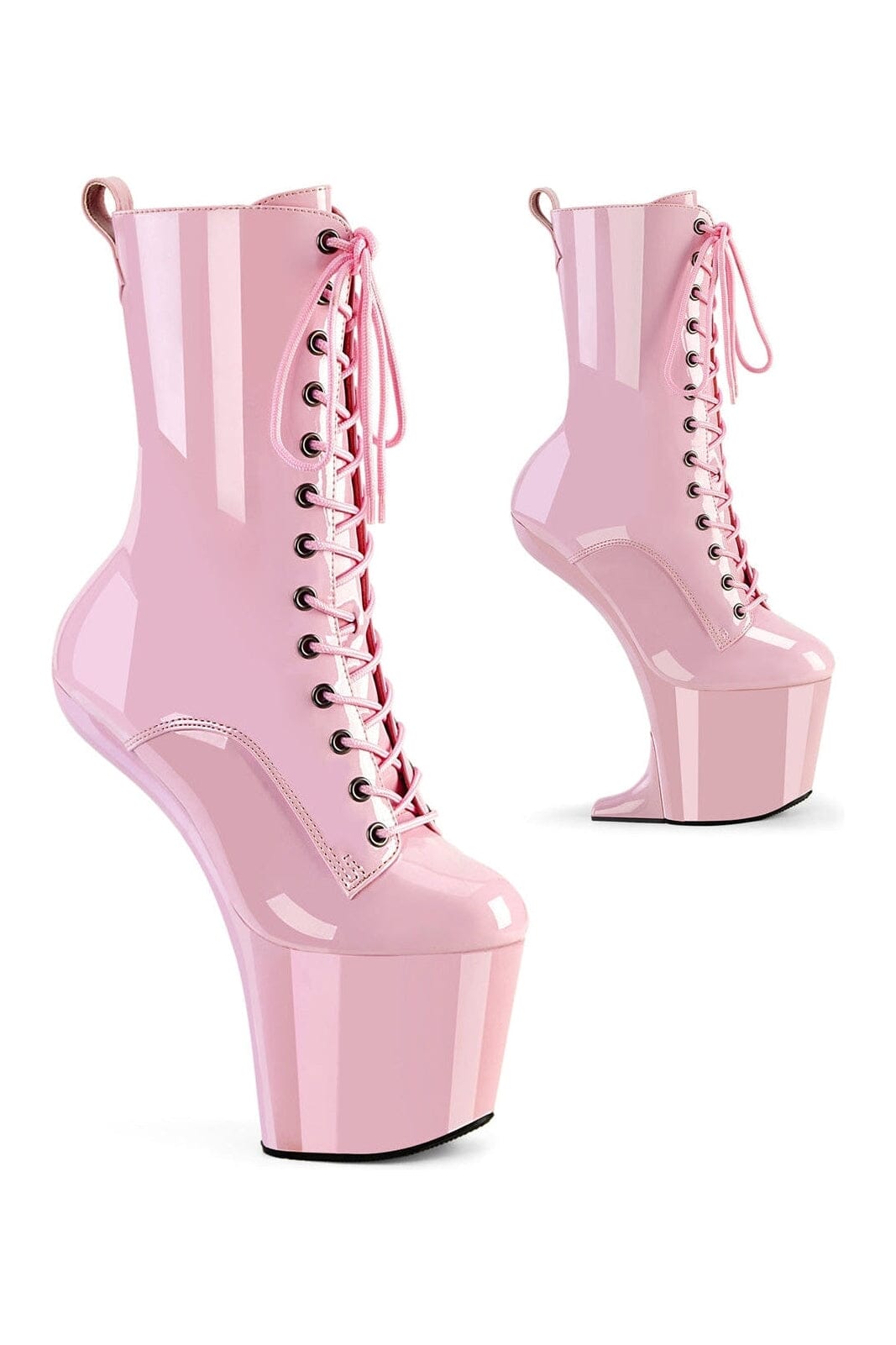 CRAZE-1040 Pink Patent Ankle Boot-Ankle Boots- Stripper Shoes at SEXYSHOES.COM