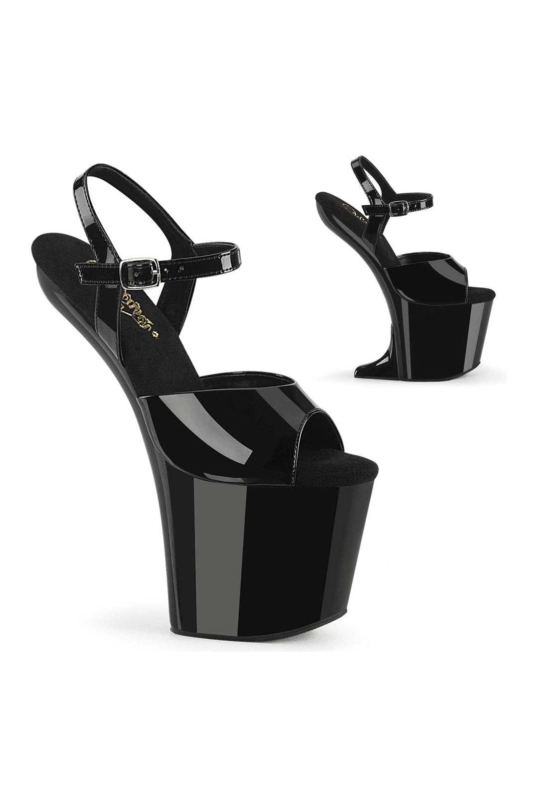 CRAZE-809 Black Patent Sandal-Sandals-Pleaser-Black-10-Patent-SEXYSHOES.COM