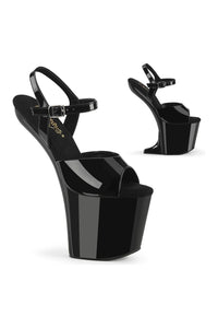 Pleaser CRAZE-809 Black Patent Sandal in Black Patent from SexyShoes.com