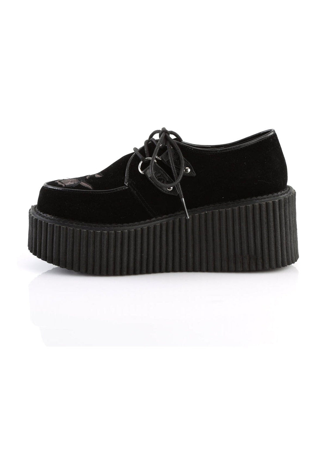 Demonia CREEPER-219 Black Hologram Patent Creeper in Black Hologram Patent