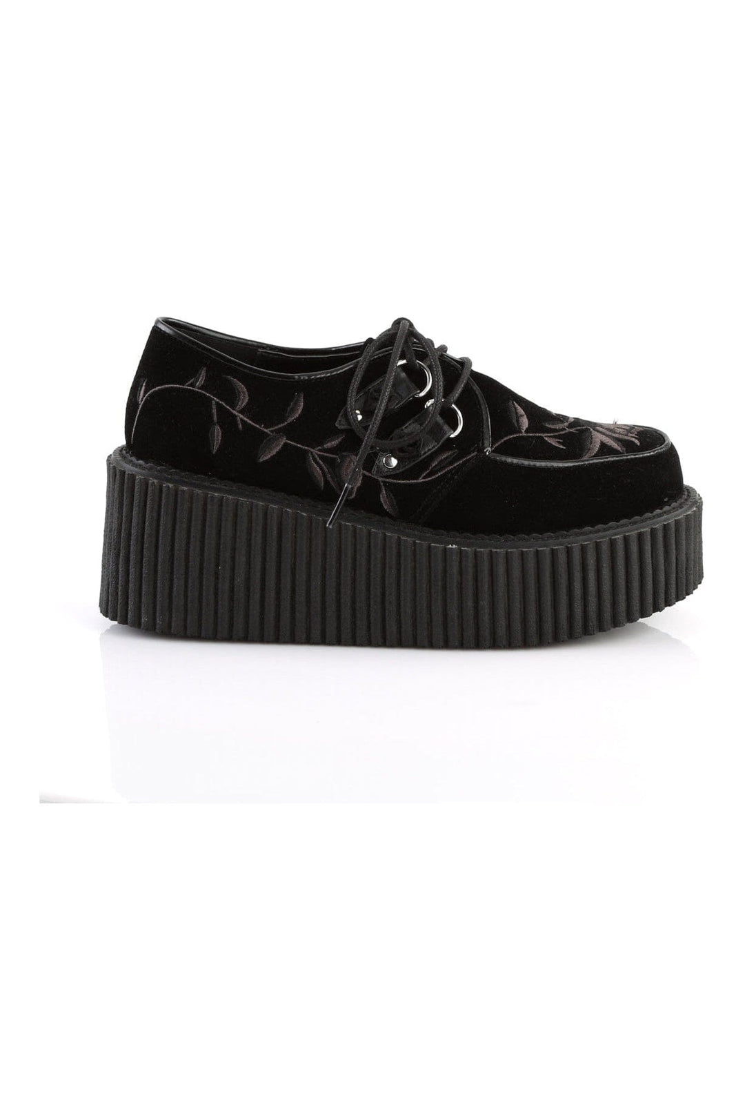 Demonia CREEPER-219 Black Hologram Patent Creeper in Black Hologram Patent