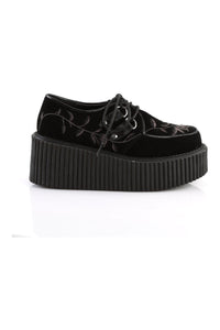 Demonia CREEPER-219 Black Hologram Patent Creeper in Black Hologram Patent