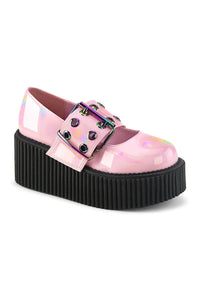 Demonia CREEPER-230 Pink Hologram Patent Creeper in Pink Hologram Patent from SexyShoes.com