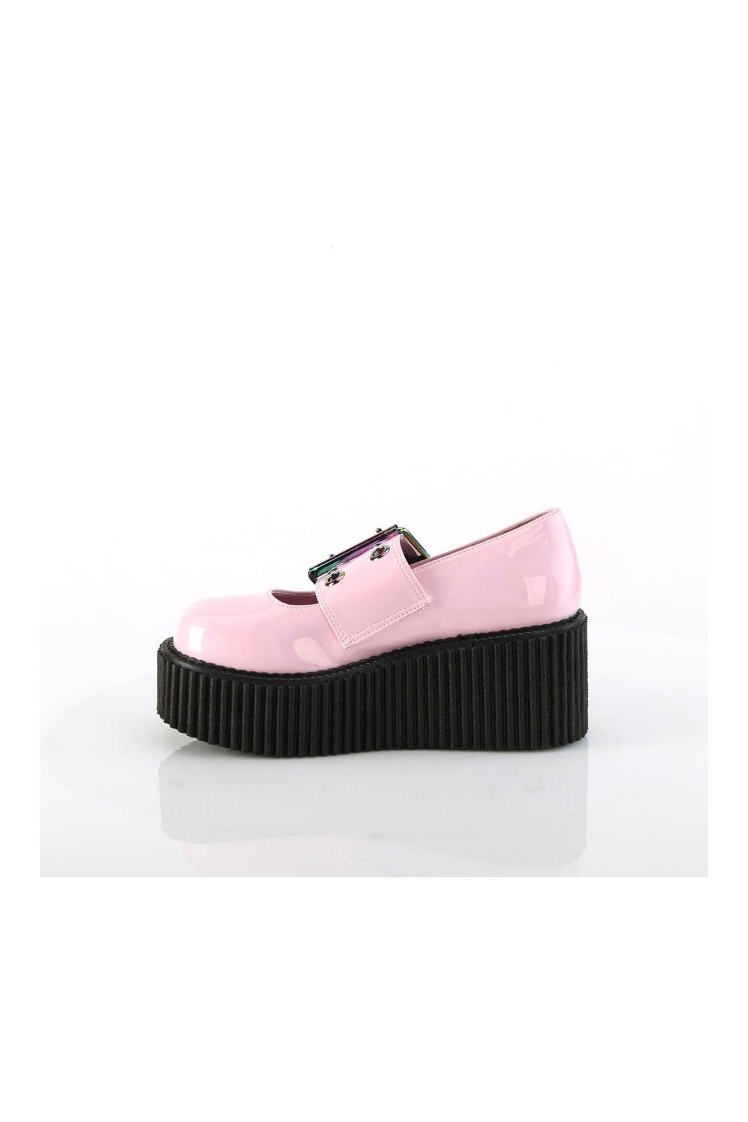 Demonia CREEPER-230 Pink Hologram Patent Creeper in Pink Hologram Patent