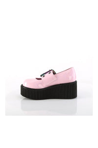Demonia CREEPER-230 Pink Hologram Patent Creeper in Pink Hologram Patent