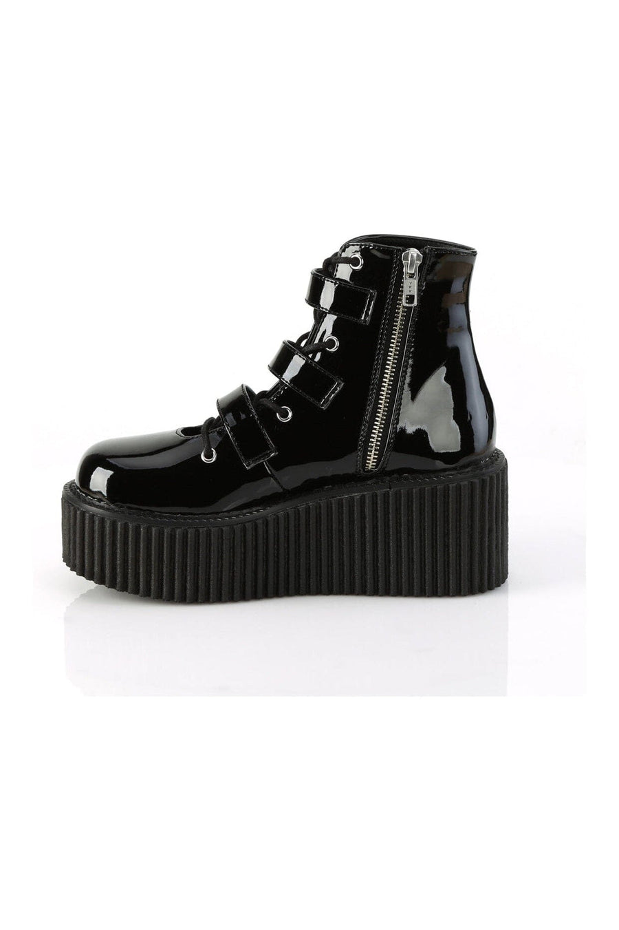 Demonia CREEPER-260 Black Patent Creeper in Black Patent