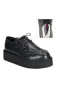 Demonia CREEPER-402 Black Leather Creeper in Black Leather from SexyShoes.com