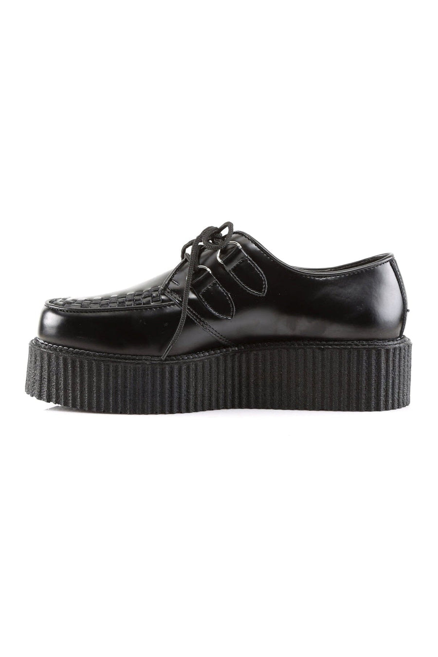 Demonia CREEPER-402 Black Leather Creeper in Black Leather