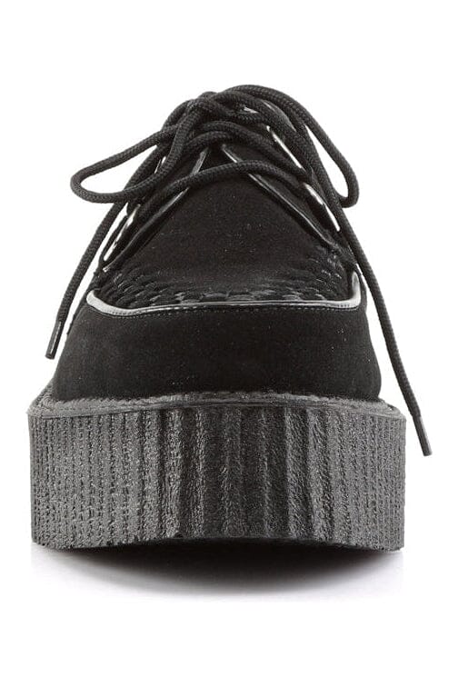 Demonia CREEPER-402S Black Suede Leather Creeper in Black Suede Leather