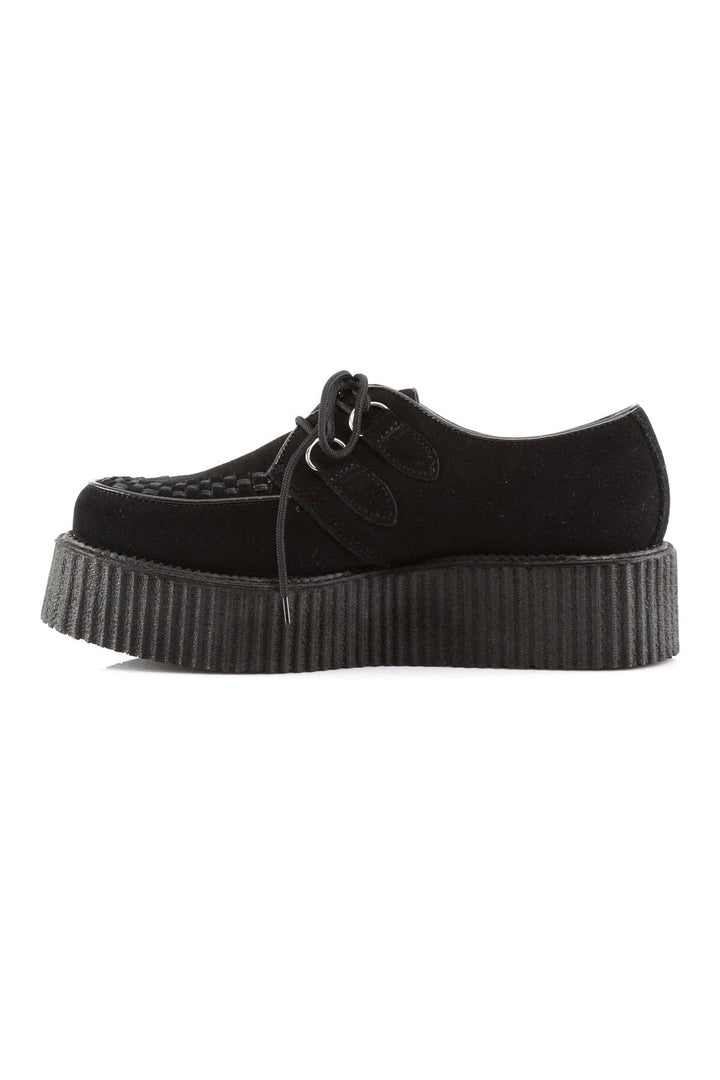 CREEPER-402S Black Suede Leather Creeper-Creepers-Demonia-SEXYSHOES.COM