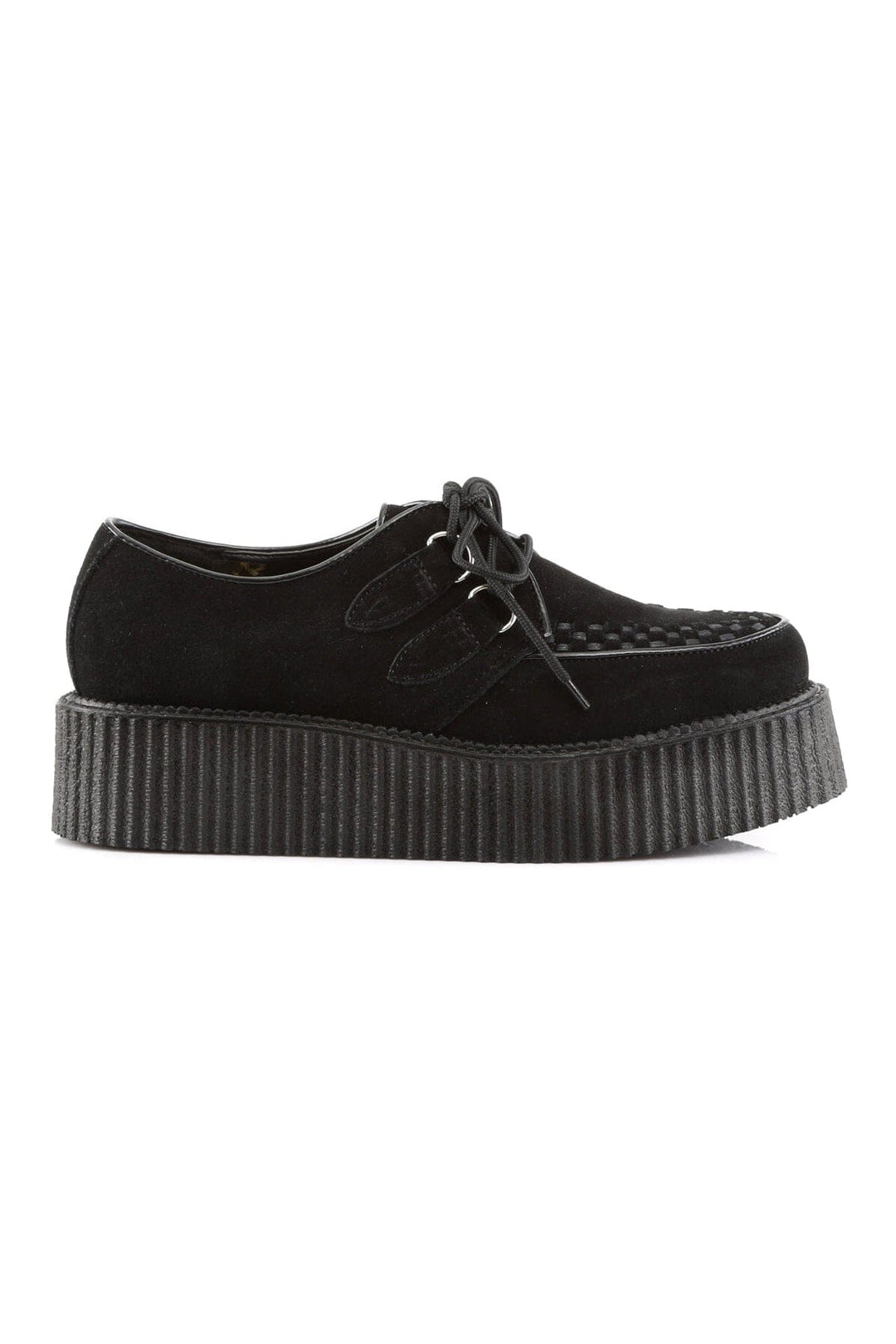 Demonia CREEPER-402S Black Suede Leather Creeper in Black Suede Leather