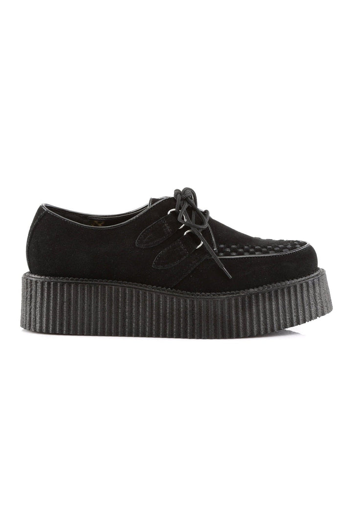 CREEPER-402S Black Suede Leather Creeper-Creepers-Demonia-SEXYSHOES.COM